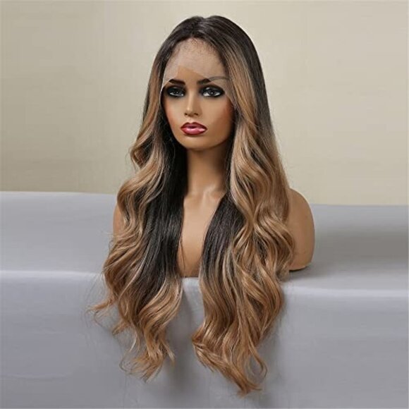 Brown Blonde Middle Part Lace Wigs